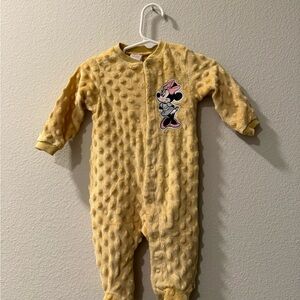 Minnie yellow baby onesie with buttons